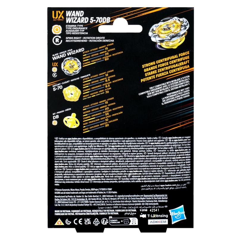 Pacote inicial Beyblade X Wand Wizard 5-70DB UX com lançador